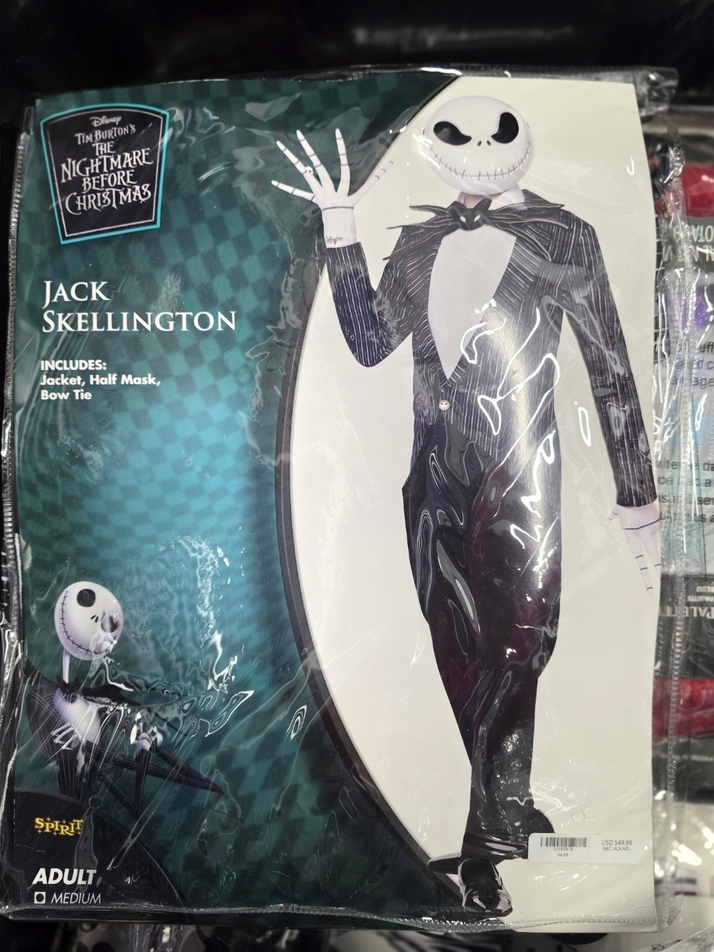 Spirit Jack Skellington Adult Costume - Black & White
